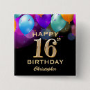Recherche de seize badges Fête d'anniversaire