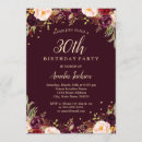 Recherche de floral 30ans anniversaire invitations Rouge