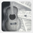 Recherche de feuille musique autocollants Guitare