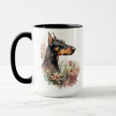 Recherche de dobermann tasses Fleurs