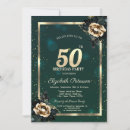 Recherche de floral 50th anniversaire invitations Vert