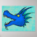 Recherche de tête de dragon posters Bleu