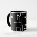 Recherche de motif géométrique noir tasses Abstrait