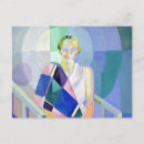 Recherche de portrait abstrait cartes postales Bleu