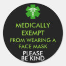 Recherche de traitement médical autocollants Exemption de masque