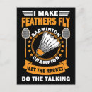 Recherche de joueur de badminton cartes postales Drôle