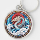 Recherche de dragons chinois porteclés Rouge