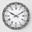 Recherche de motif floral vintage horloges Noir et blanc