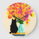 Recherche de chat floral horloges Amoureux des chats