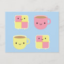 Recherche de café kawaii cartes postales Mignon