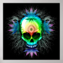 Recherche de crâne psychédélique posters Arc en ciel