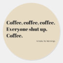 Recherche de humour de café autocollants Typographie
