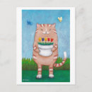 Recherche de de chat cartes postales Chat tabby orange