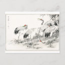 Recherche de grues japonaises cartes postales Vintage