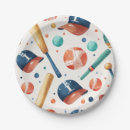 Recherche de baseball baby shower assiettes Rouge