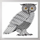 Recherche de hibou blanc posters Noir