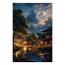 Recherche de temple japonais posters Coucher de soleil