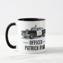 Recherche de voiture de police tasses Rétro