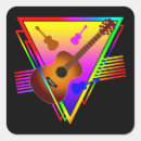 Recherche de joueur guitare autocollants Rétro