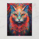 Recherche de chat psychédélique cartes postales Drôle