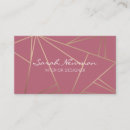 Recherche de or rose géométrique cartes visite Simple