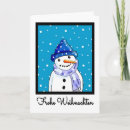 Zoek naar frohe weihnachten duitse kerstkaarten Sneeuwman