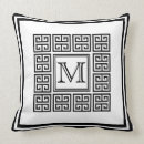 Recherche de motif grec coussins Monogramme