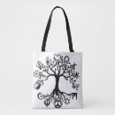 Recherche de arbre vie tote bags Noir et blanc