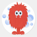 Recherche de monstre rouge autocollants Rétro