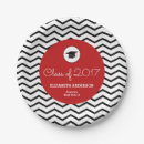 Recherche de rouge et noir assiettes en papier Diplômé