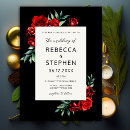Recherche de noir et rouge mariage invitations Simple