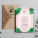 Zoek naar tropical shower invitations Roze flamingo