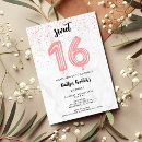 Recherche de seizième anniversaire invitations Rose