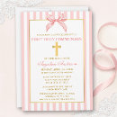 Recherche de première moderne petite communion invitations Rose pâle