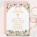 Recherche de or baptême invitations Croix dorée