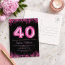 Recherche de carte 40 ans anniversaire invitations Noir