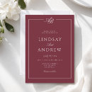 Recherche de bordeaux et blanc mariage invitations Couple