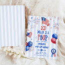 Recherche de juillet quatre invitations Rouge blanc et bleu