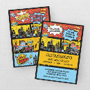 Recherche de anniversaire super héros cartes invitations Rétro