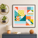 Zoek naar verschillende vormen posters Geometrisch patroon