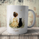 Recherche de chat et papillon tasses Illustration