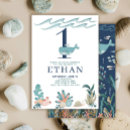 Recherche de de baleine anniversaire invitations Bleu