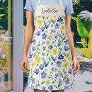 Recherche de bleu de fleur tabliers Nom monogramme