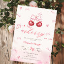 Recherche de rouge cerise invitations Dessiné à la main