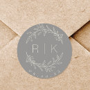 Recherche de initiales mariage autocollants Gris