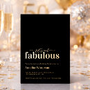 Recherche de fifty and fabulous invitations Typographie minimale simple