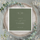 Recherche de vert olive serviettes Monogrammé