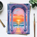 Recherche de paysage côtier cartes postales Aquarelle
