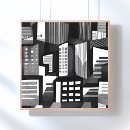 Recherche de paysage urbain noir et blanc posters Moderne