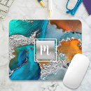 Recherche de aquarelle turquoise tapis souris Monogramme